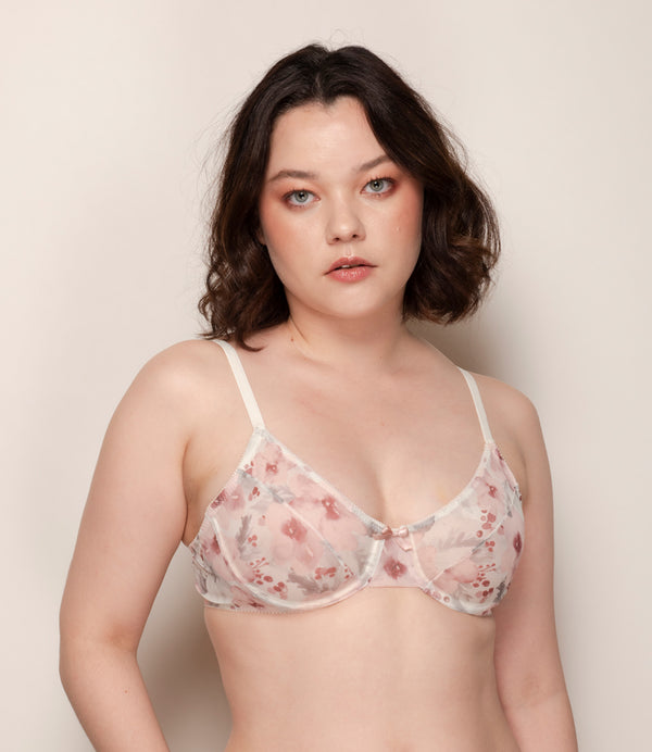 RED WINE BLOSSOMS BRA