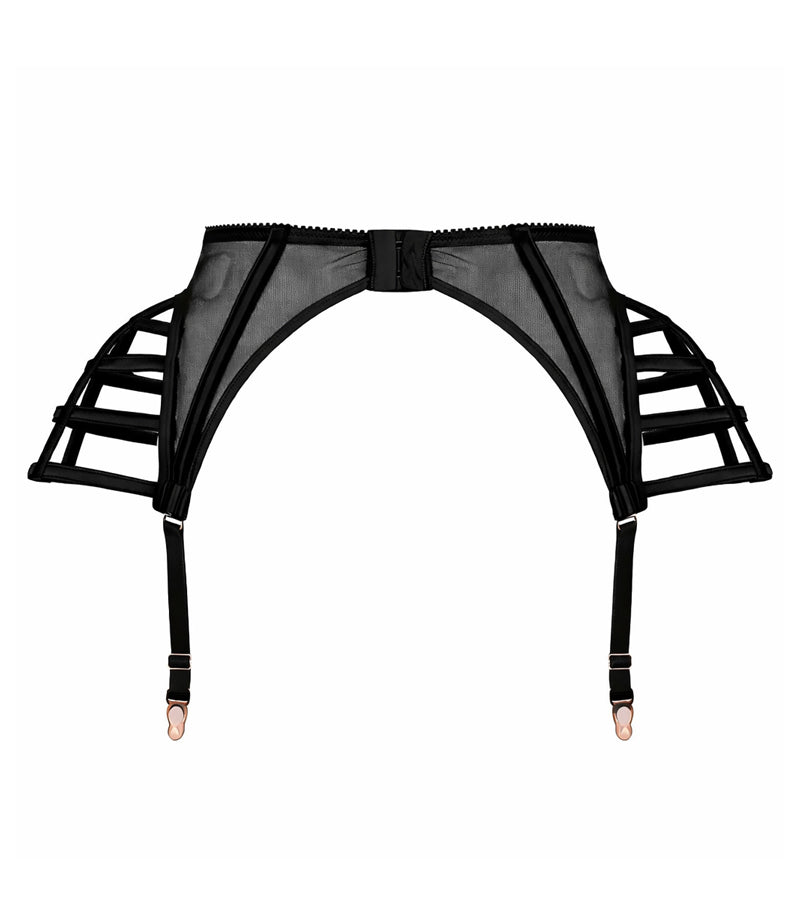BLACK LOVE POTION BIRD-CAGE GARTER BELT